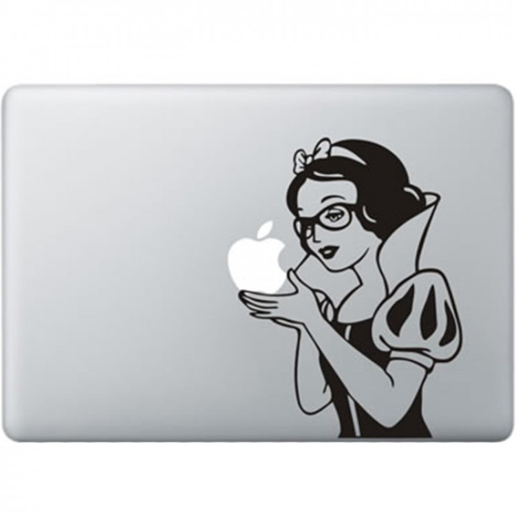 Sneeuwwitje Hipster MacBook Sticker Zwarte Stickers